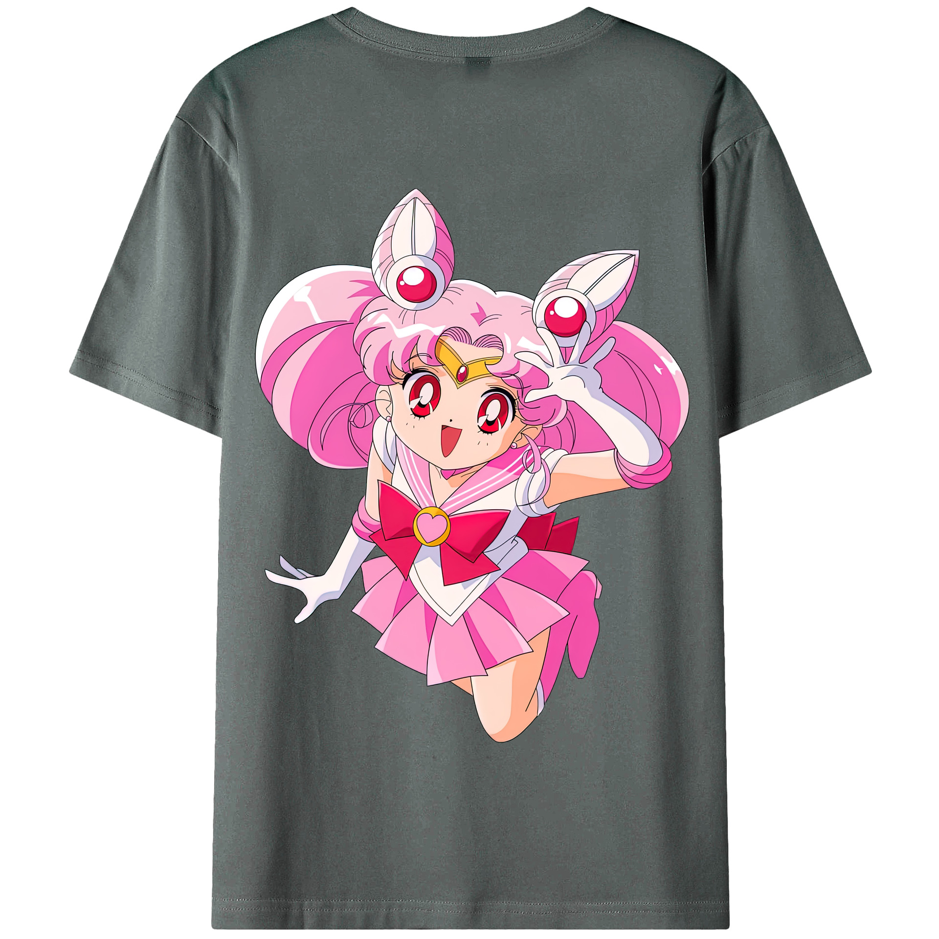 （画像用） 美少女戦士セーラームーン ちびうさ Sailor Moon Chibiusa Tsukino Usagi Small Lady Serenity 綿100％半袖Tシャツ（背面プリント）